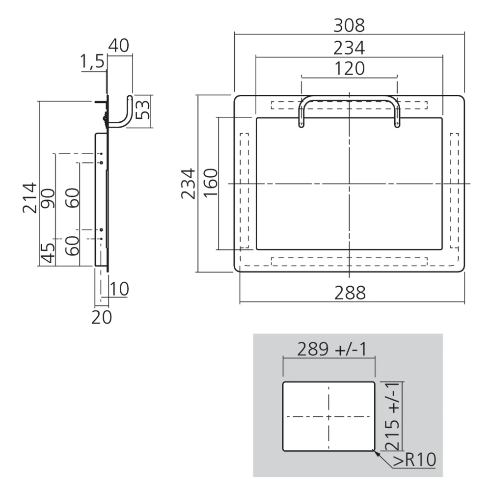 Trappe encastrable pour vide-ordures
