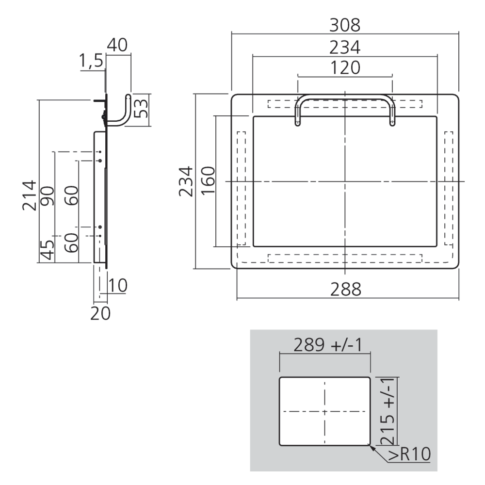 Trappe encastrable pour vide-ordures