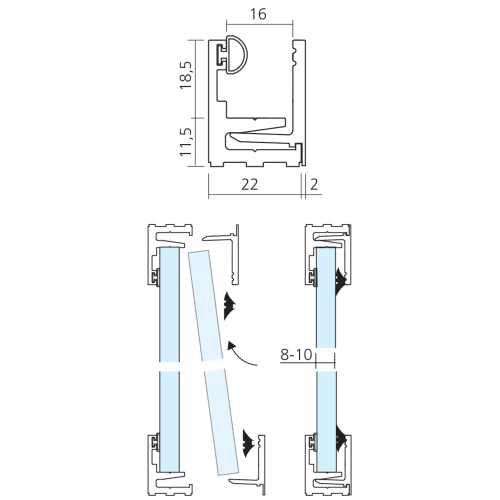 Set de fixation pour verre PROCLIP