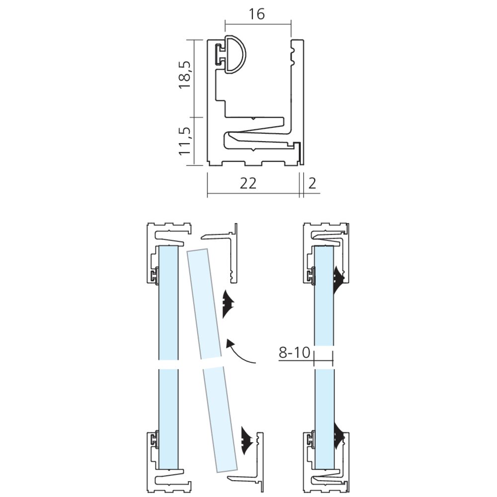 Set de fixation pour verre PROCLIP