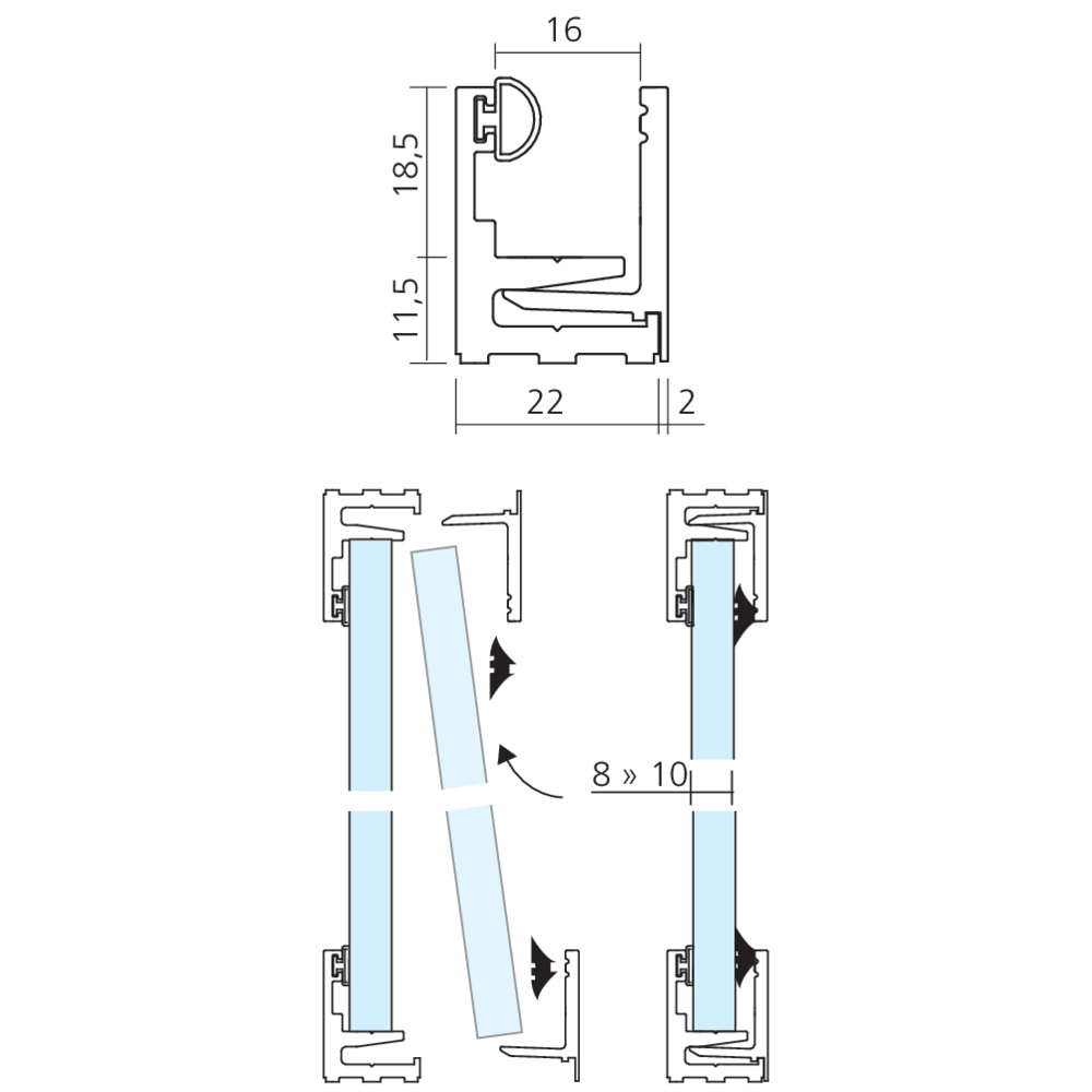 Set de fixation pour verre PROCLIP
