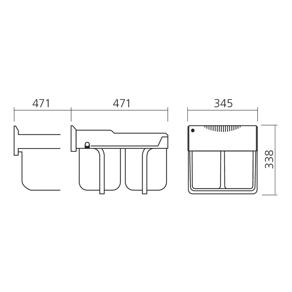 Poubelle tri sélectif 3 bacs 35 L