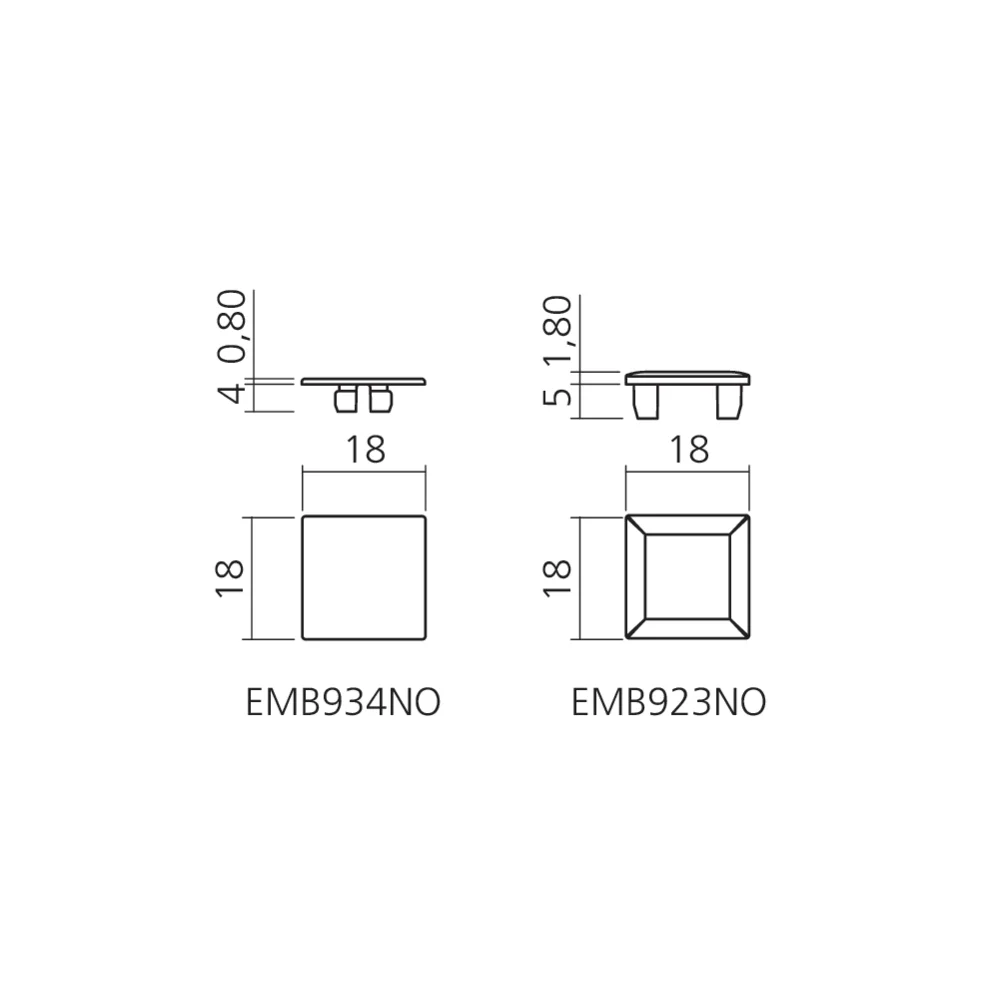 Embouts pour profil CADRO