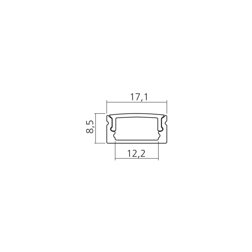 Profil en applique 17x8
