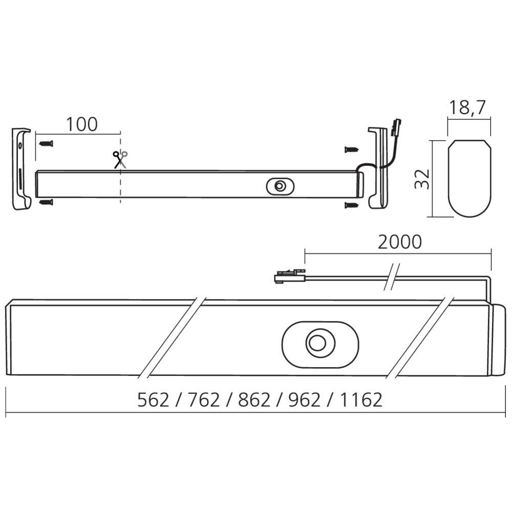 Tube de penderie LED 12 V