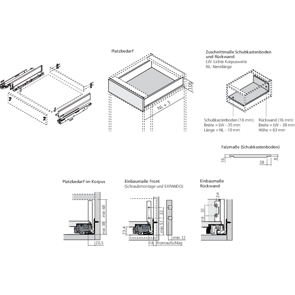 LÉGRABOX TIP-ON blanc soie mat hauteur M