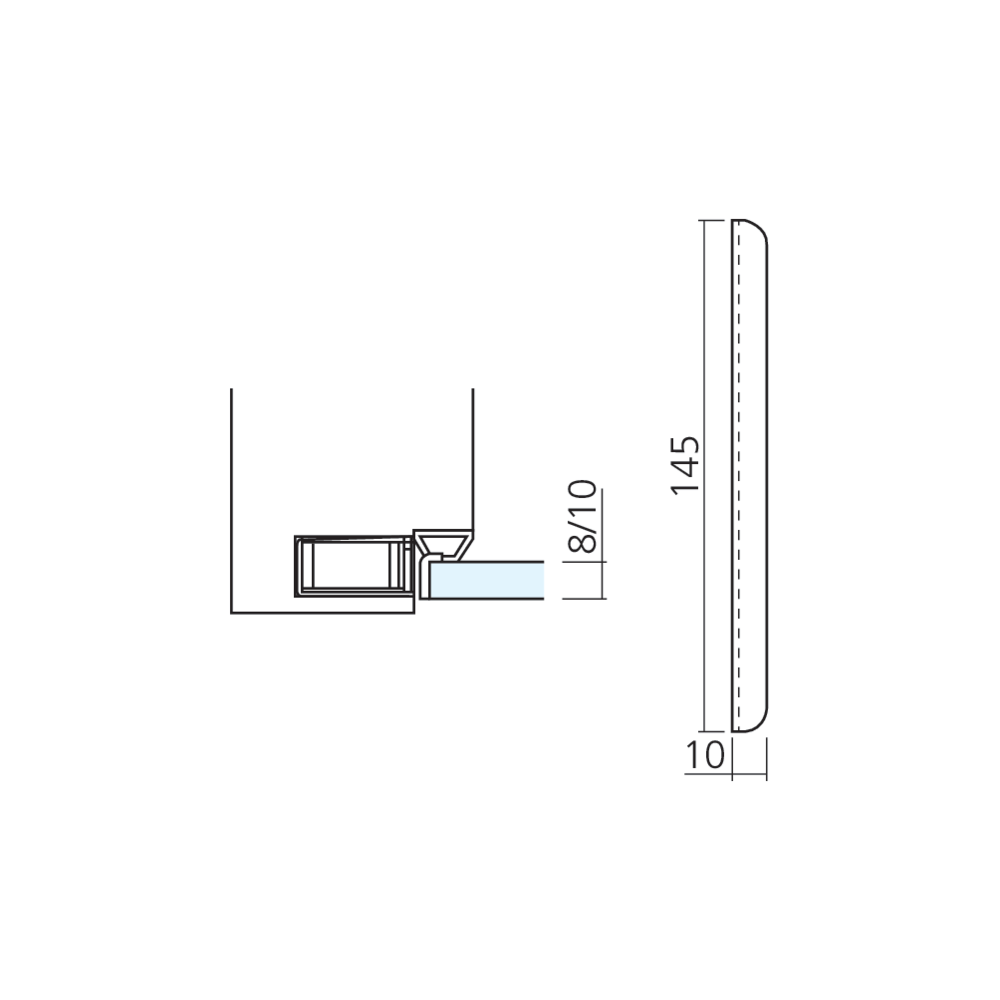 Contreplaque à coller pour porte en verre
