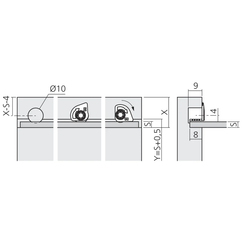 Fixation pour fond de meuble