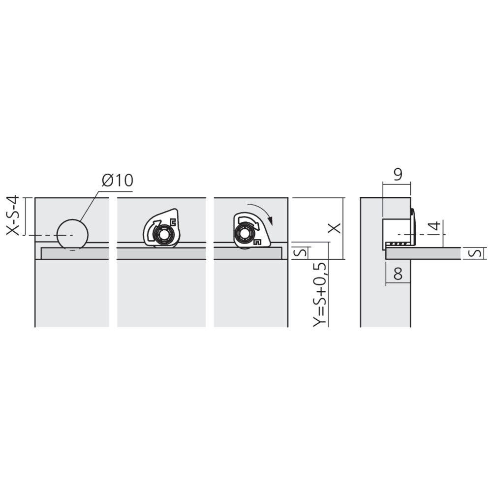 Fixation pour fond de meuble