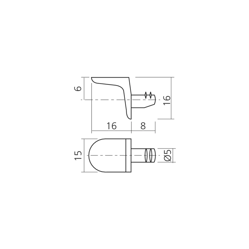 Taquet support tablette Ø5 mm