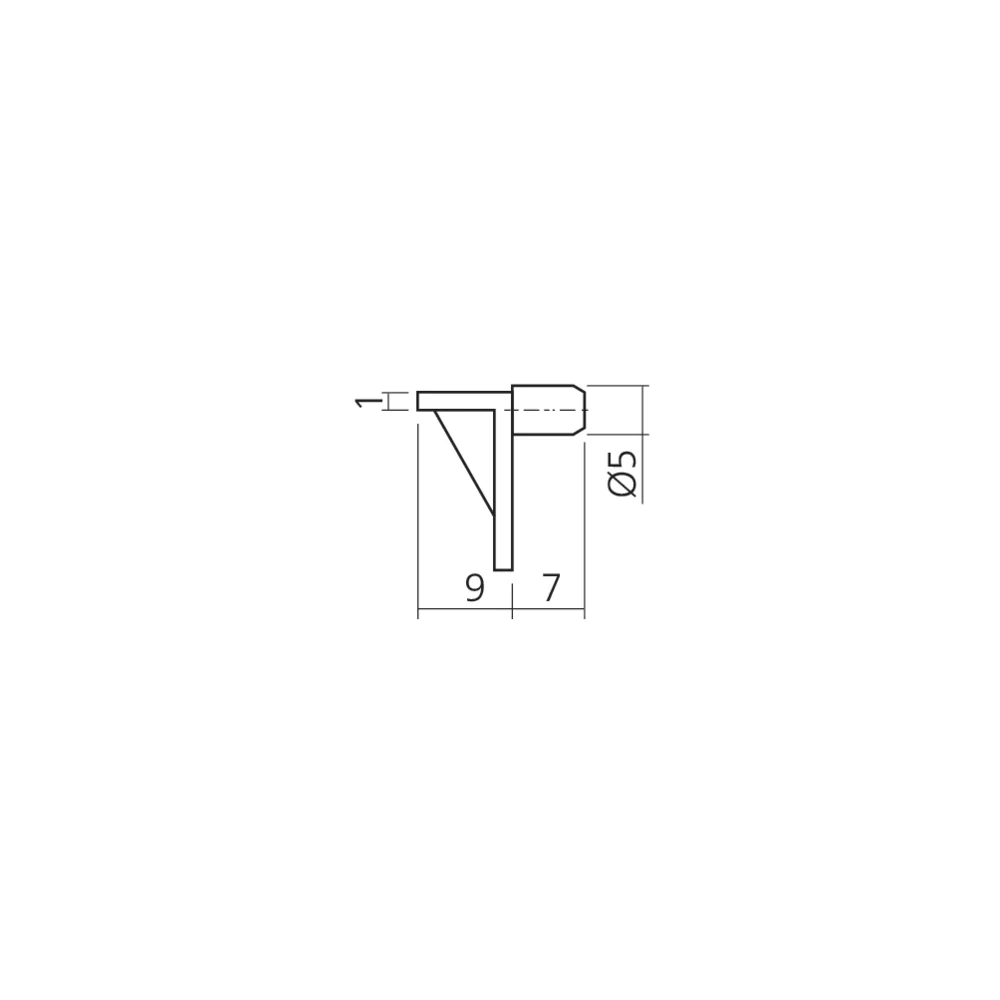 Taquet de rayon Ø5 mm