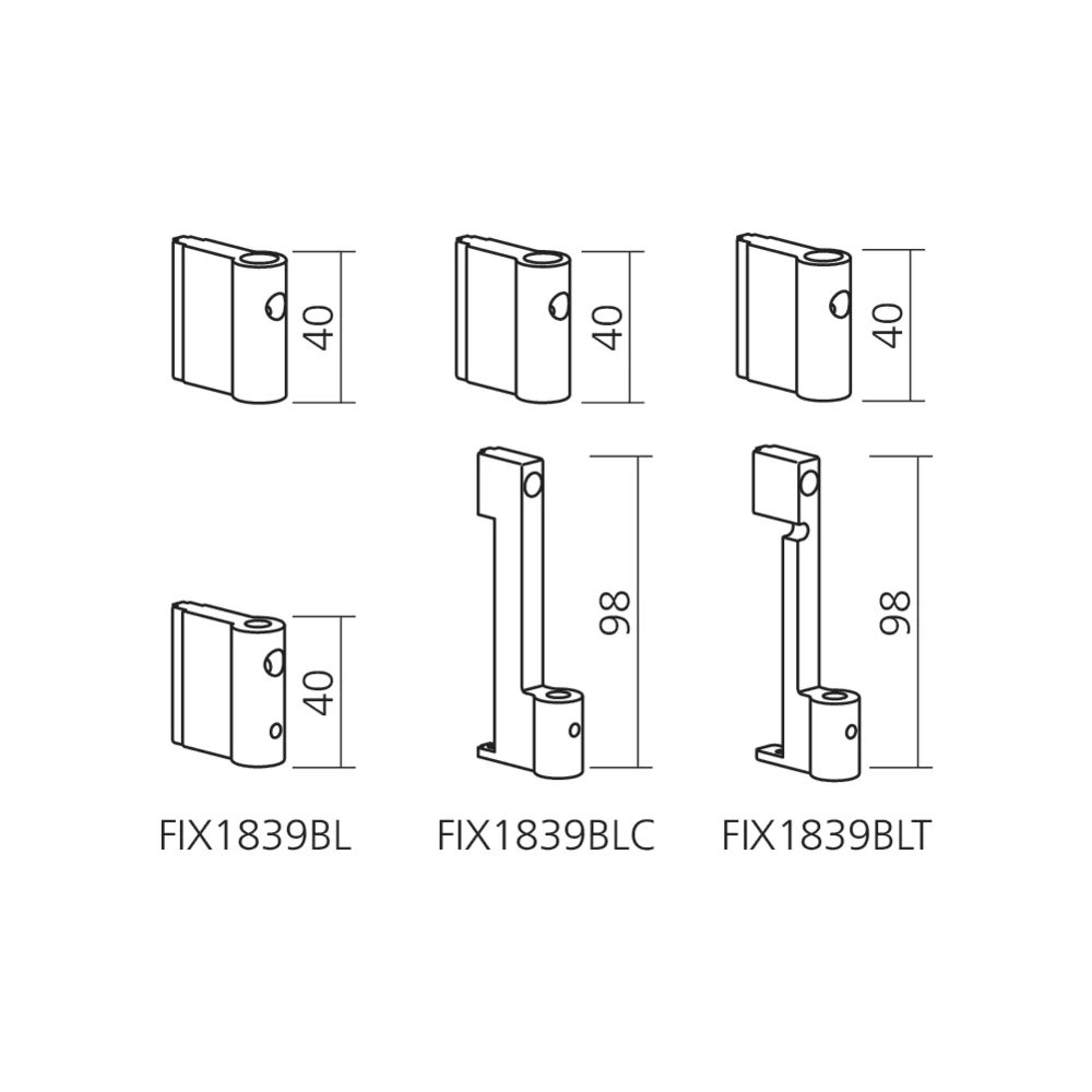Set de pattes de fixation haut-bas