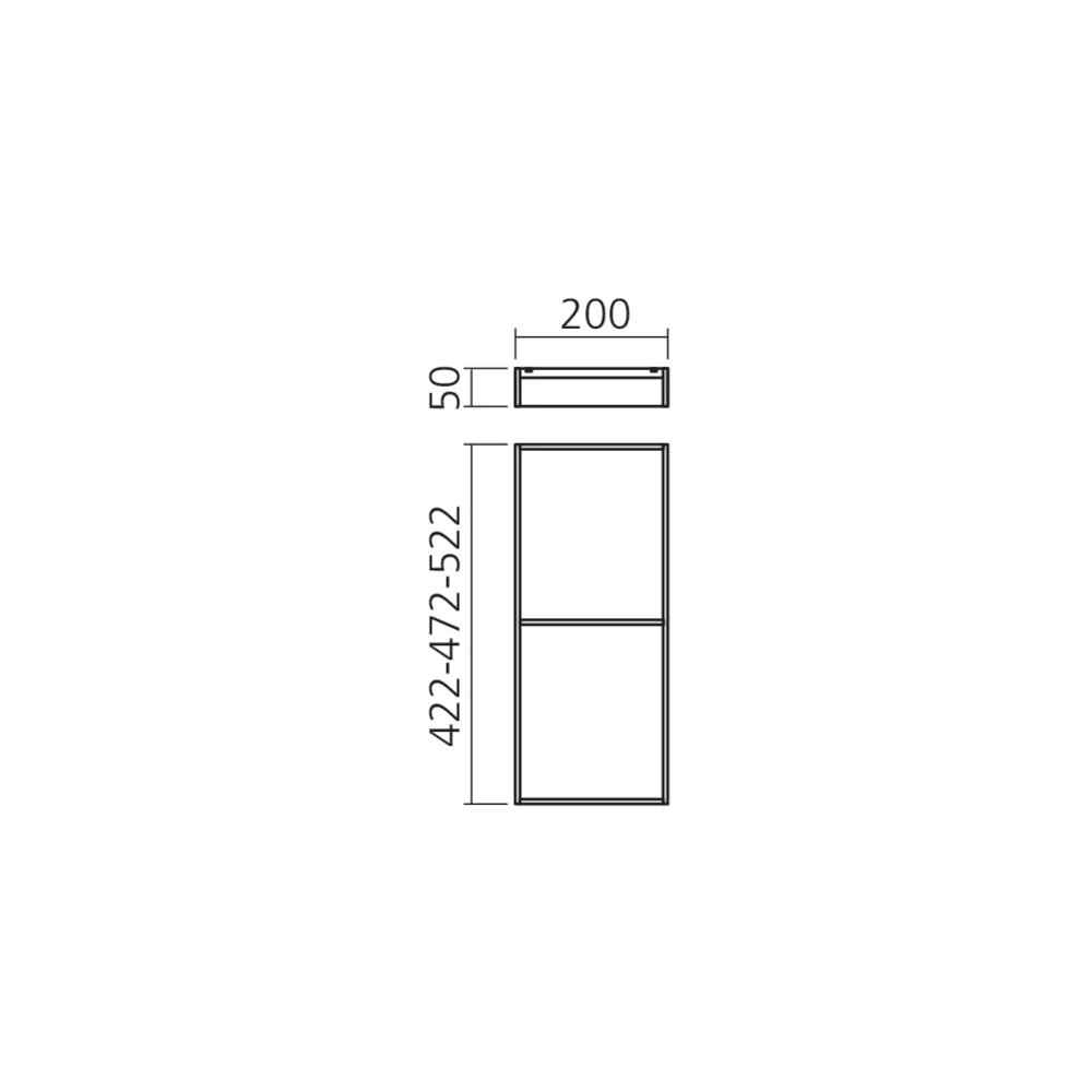 Cadre largeur 200 mm design acier