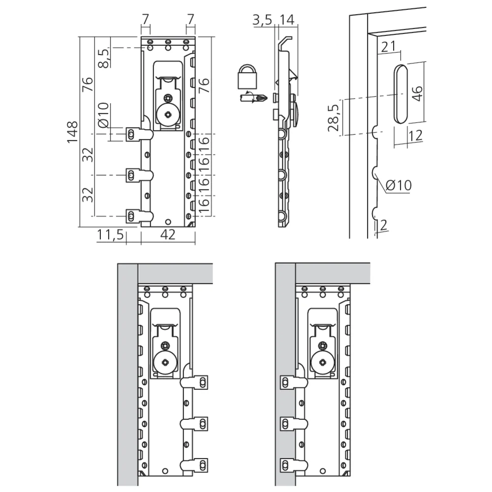 Attache invisible pour élément
