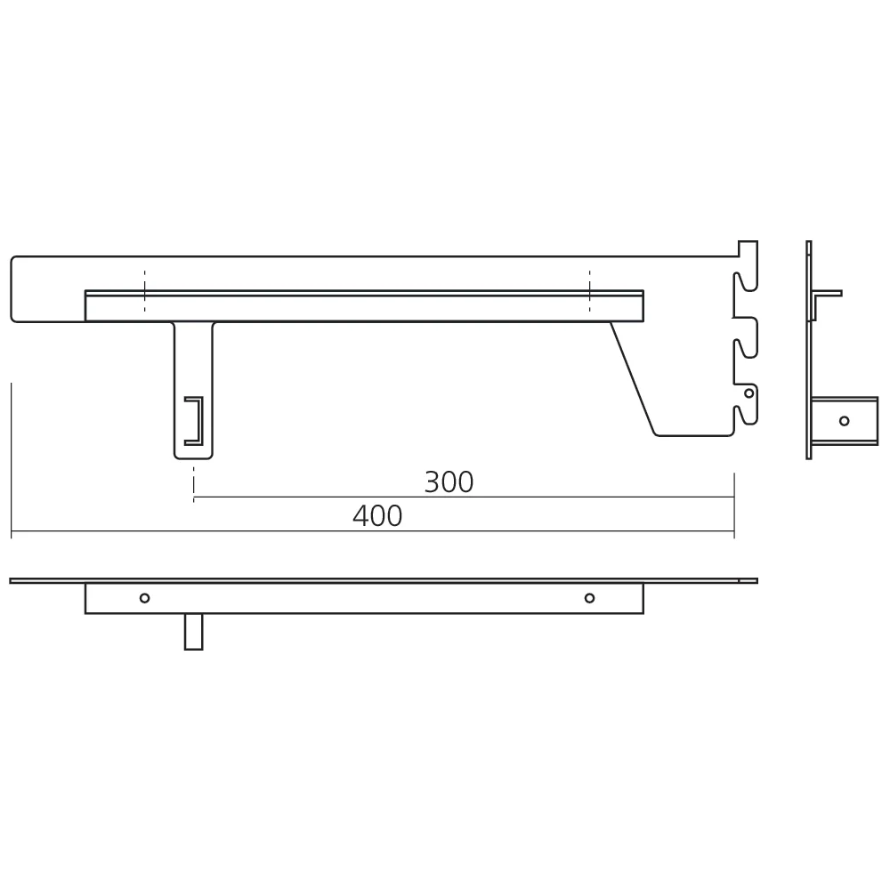 Supports barre de penderie + tablette