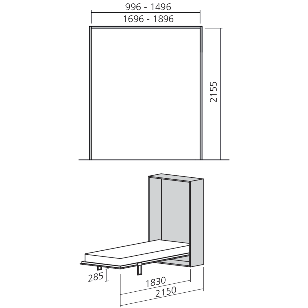 Lit abattable vertical
