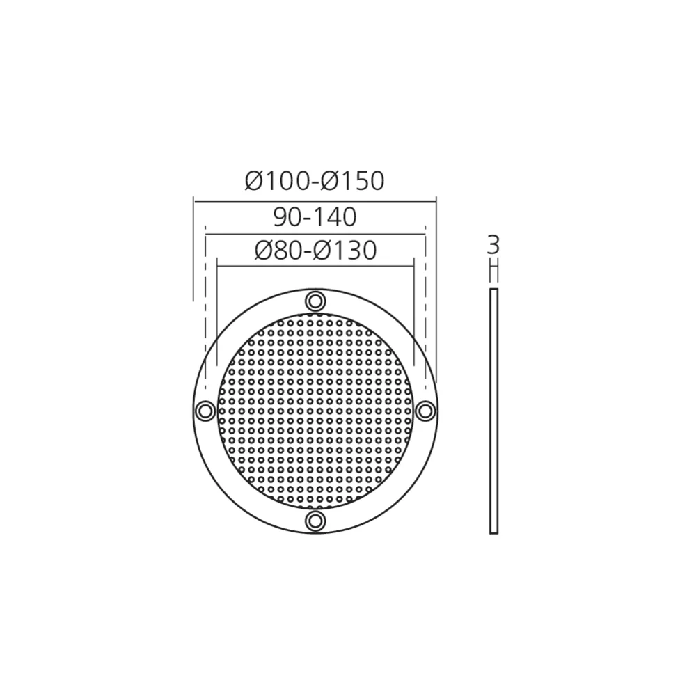Aérateur rond en applique