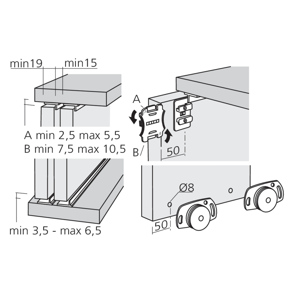 Garniture 1 porte Roll 52