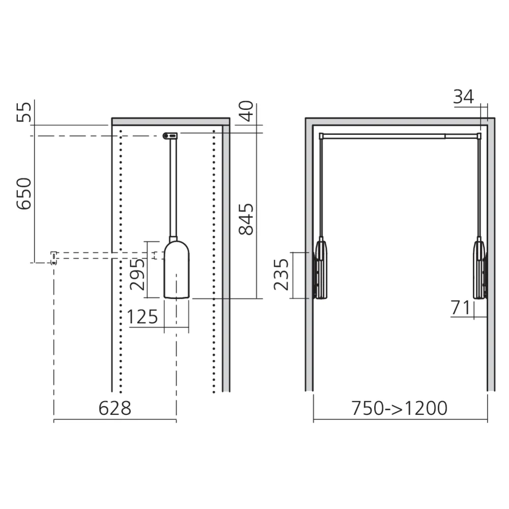 Penderie double électrique 230V