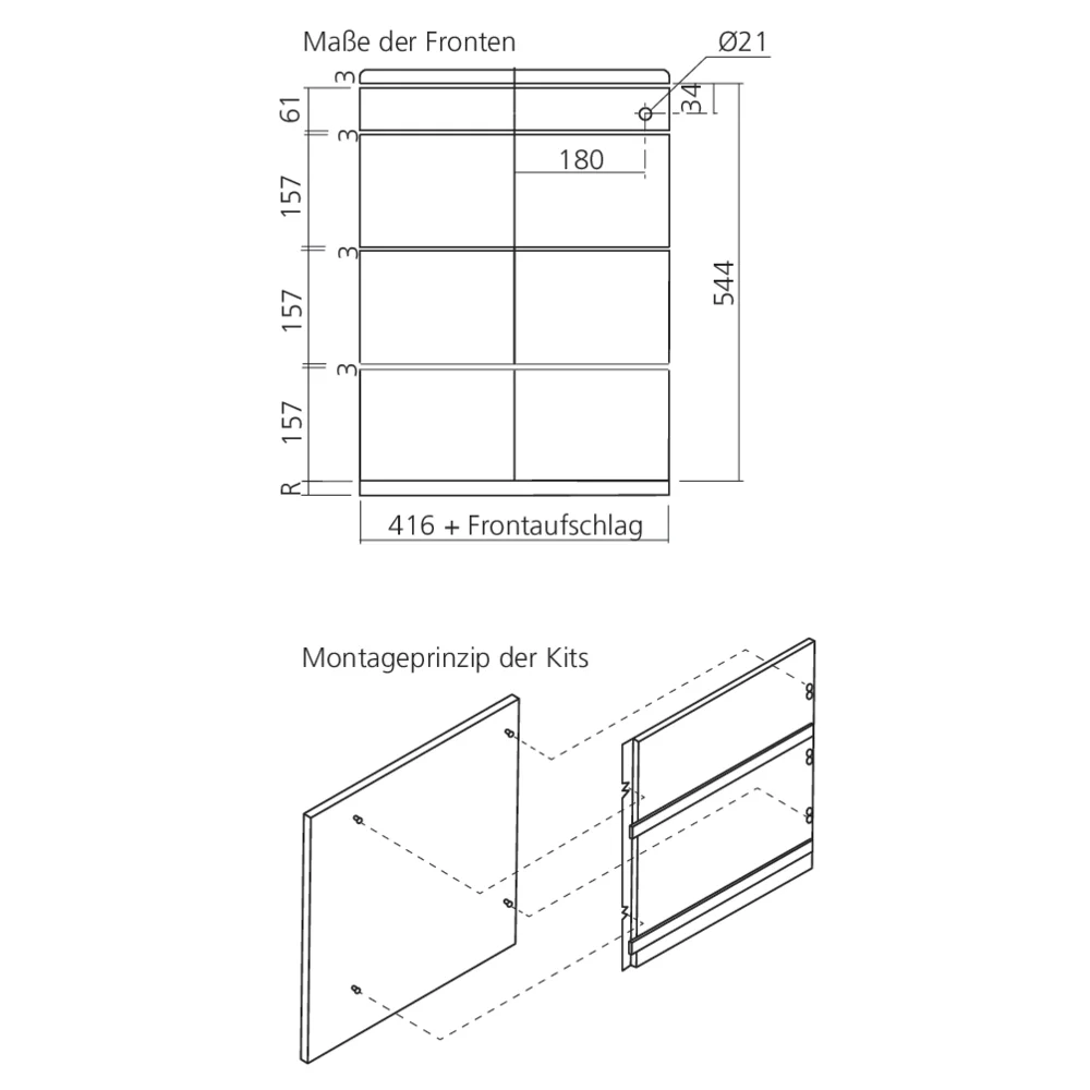 Kit de montage Speed Office N°1, pour 3 tiroirs + 1 tirette