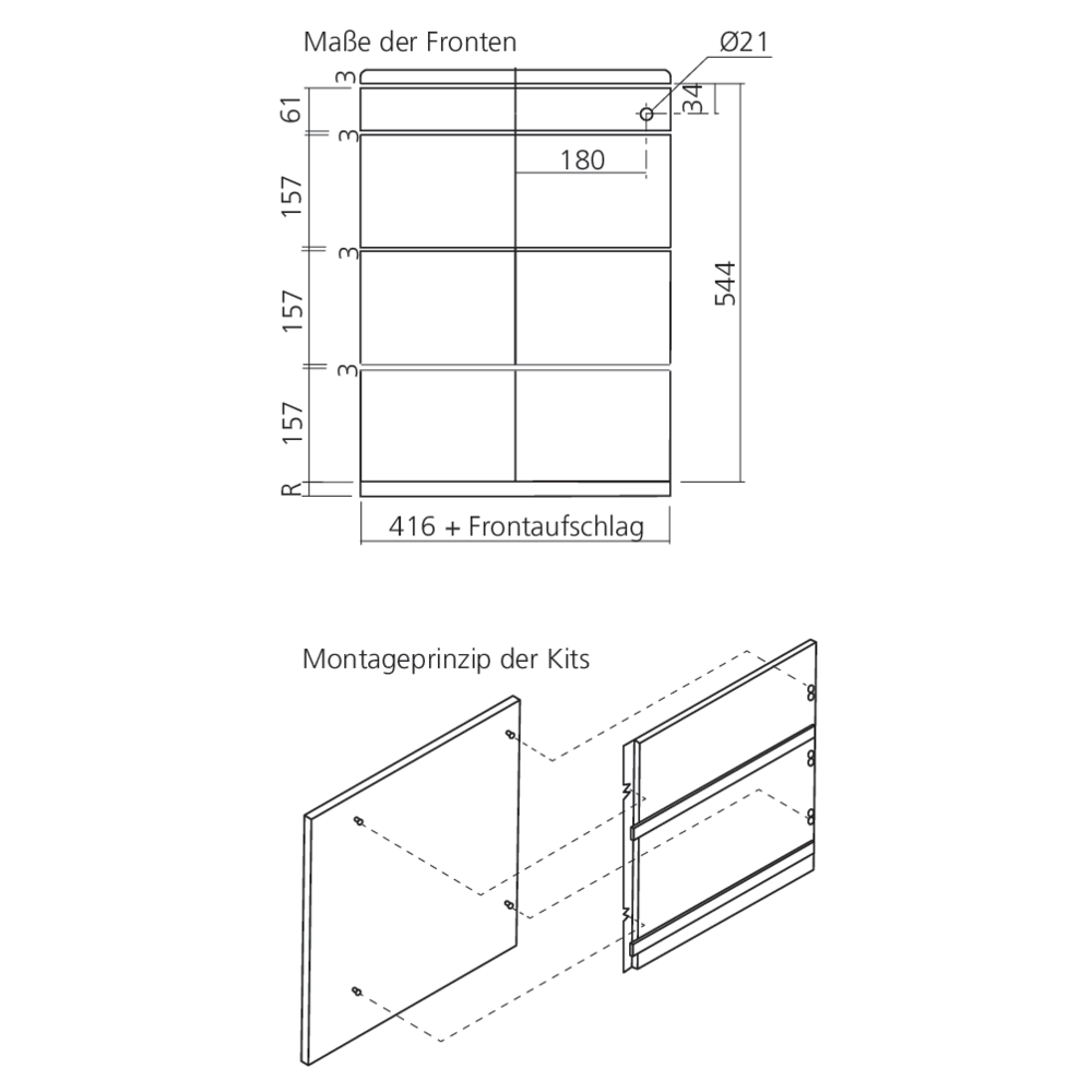 Kit de montage Speed Office N°1, pour 3 tiroirs + 1 tirette