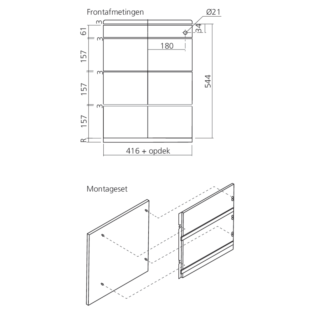 Kit de montage Speed Office N°1, pour 3 tiroirs + 1 tirette