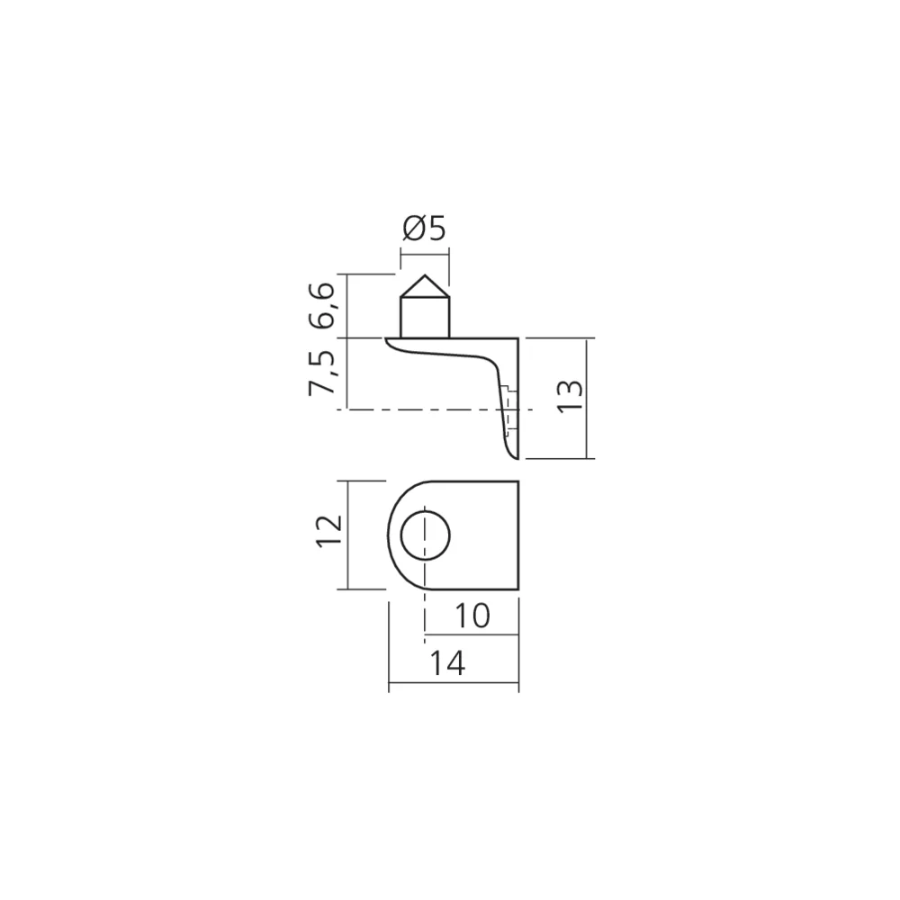 Taquet support tablette Ø5 mm