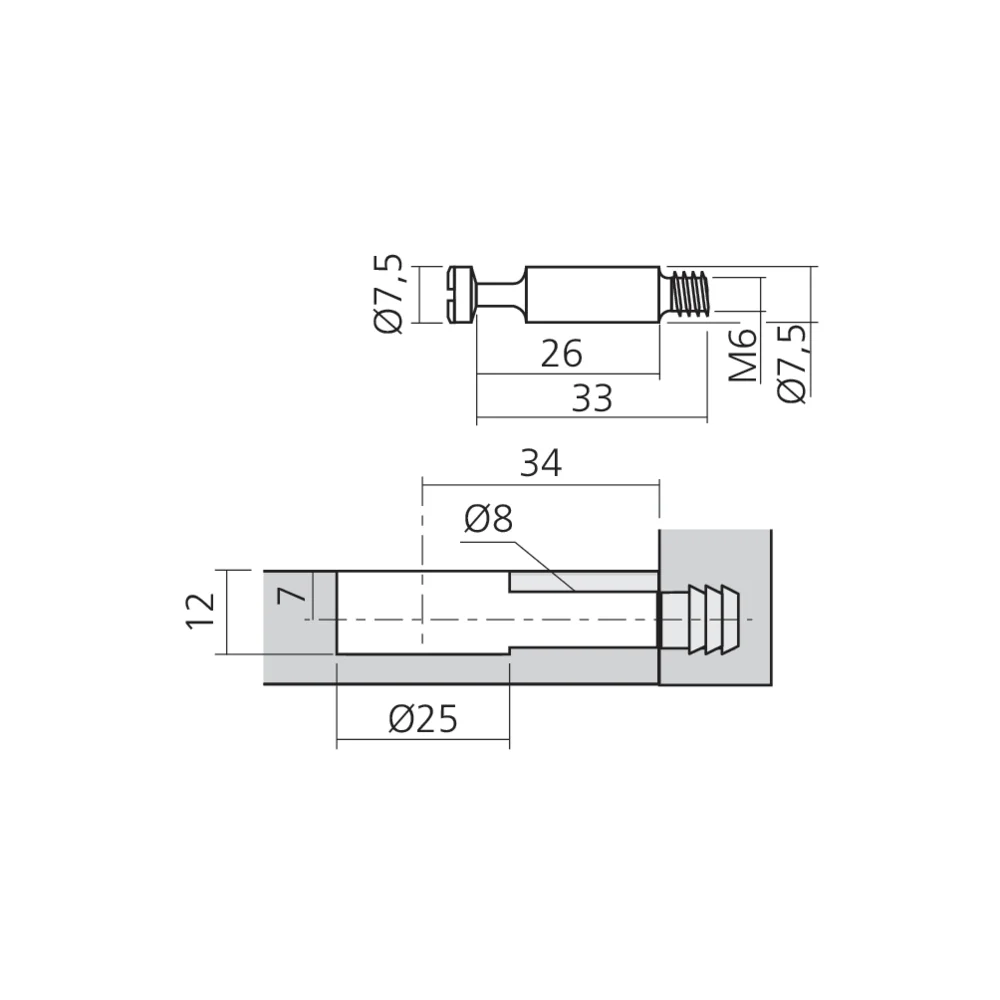 Tourillon KOFIX filet M6