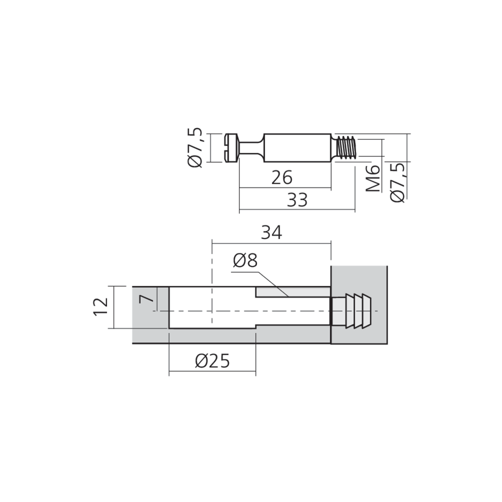 Tourillon KOFIX filet M6