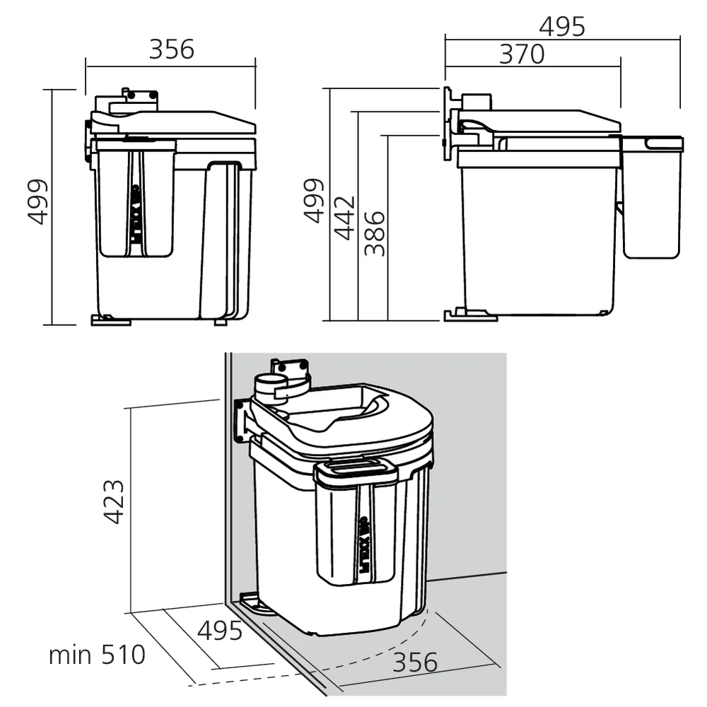 Poubelle EUROFLEXX 40 L