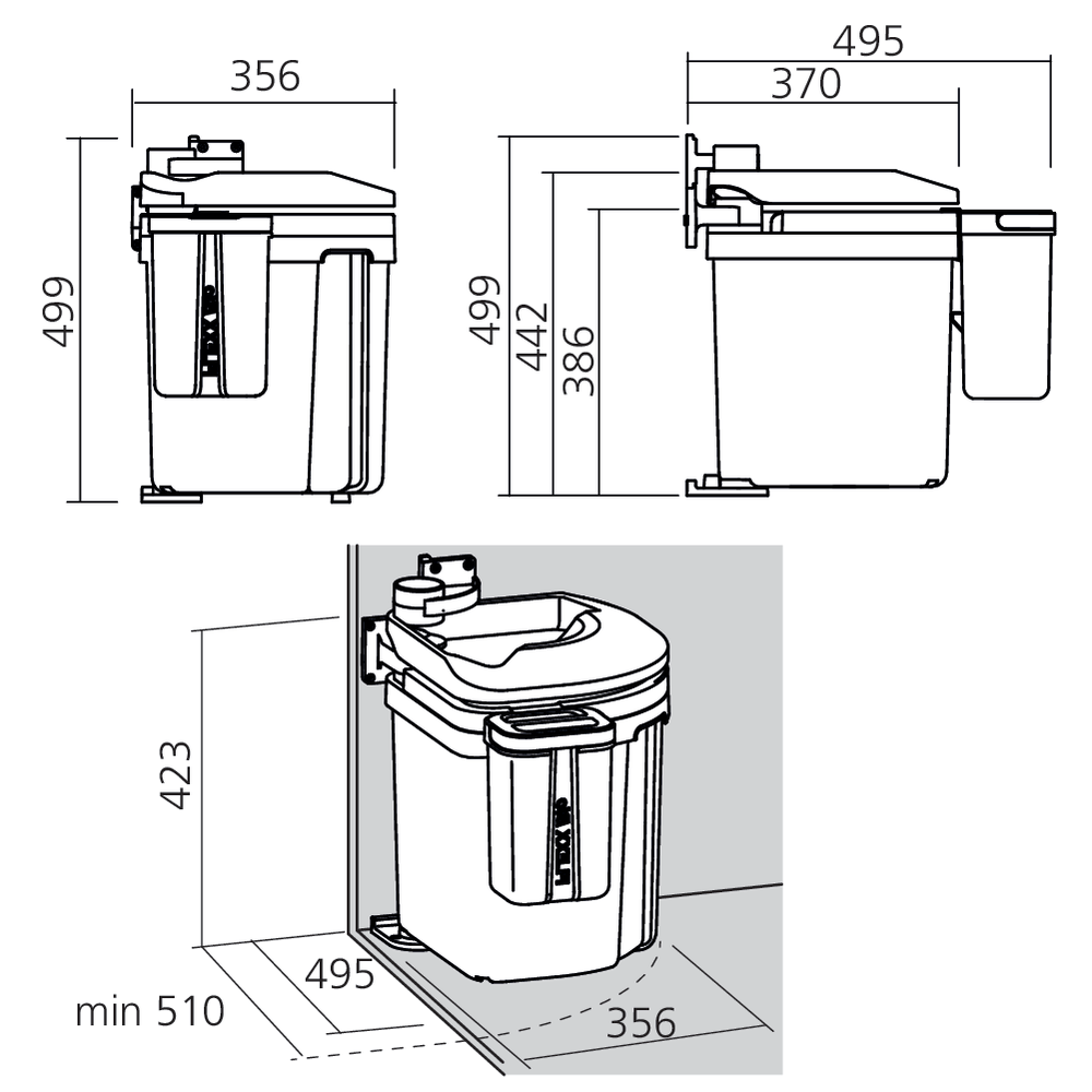 Poubelle EUROFLEXX 40 L