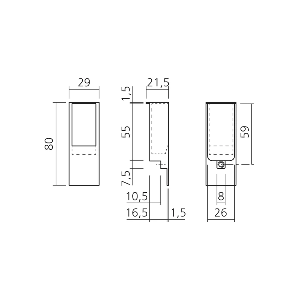 Poignée à encastrer LINO
