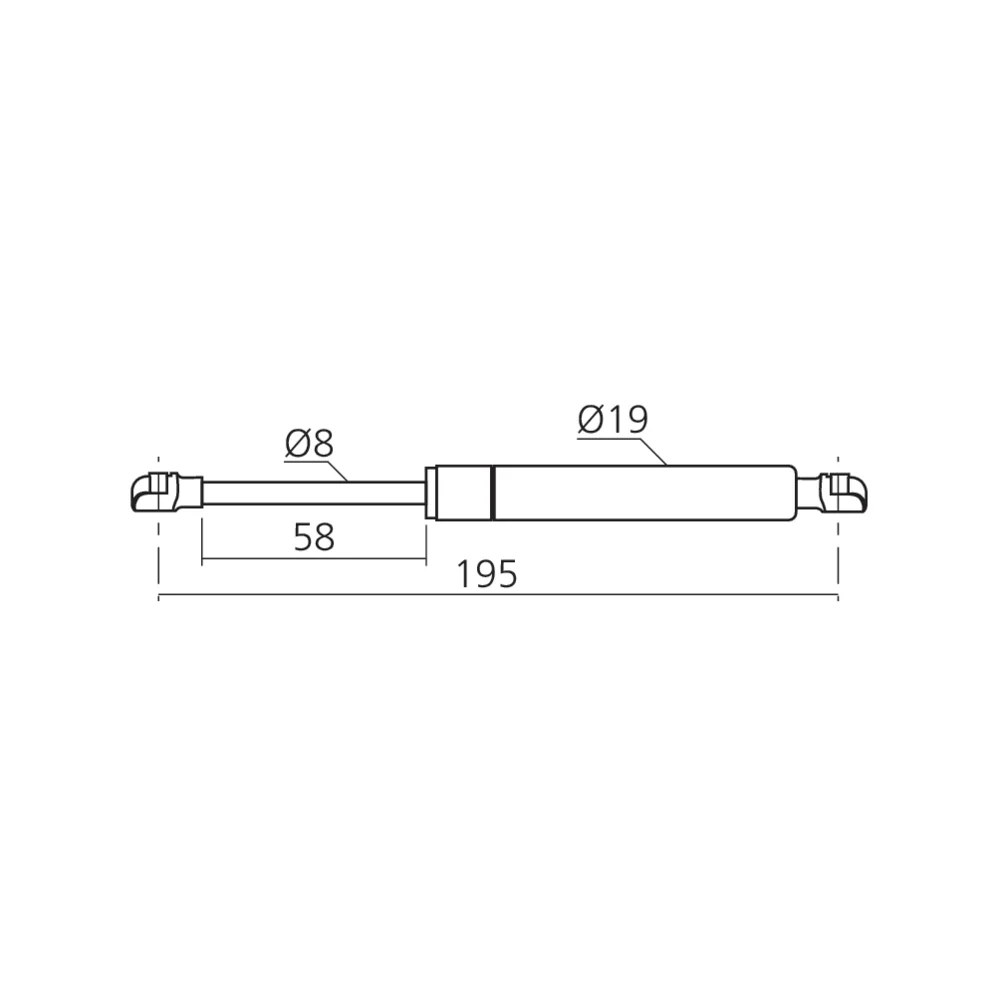 Vérin de remplacement pour ferrures Kesseböhmer