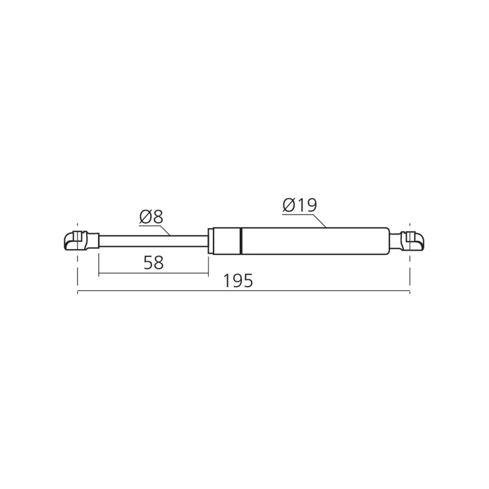 Vérin de remplacement pour ferrures Kesseböhmer