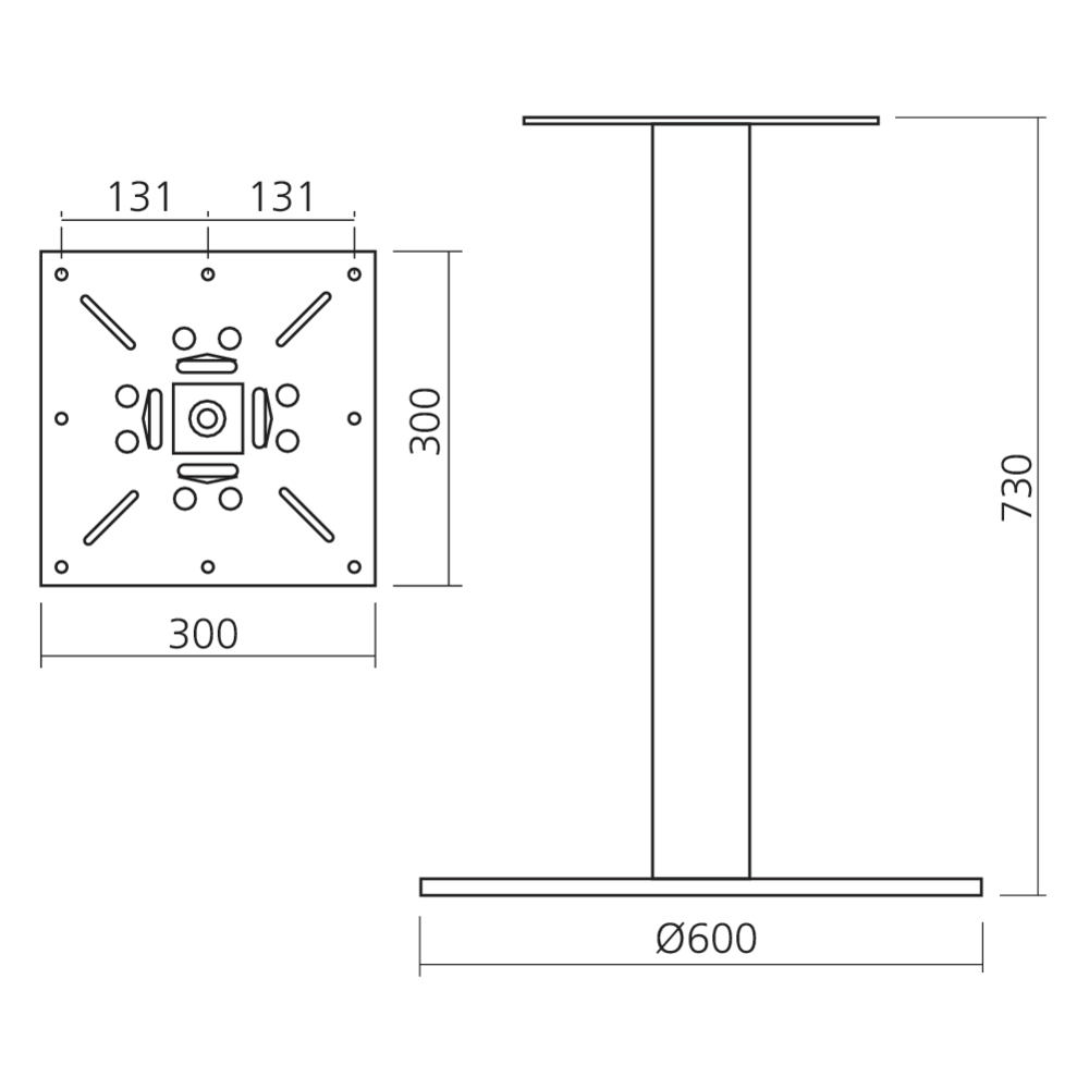 Pied de table rond