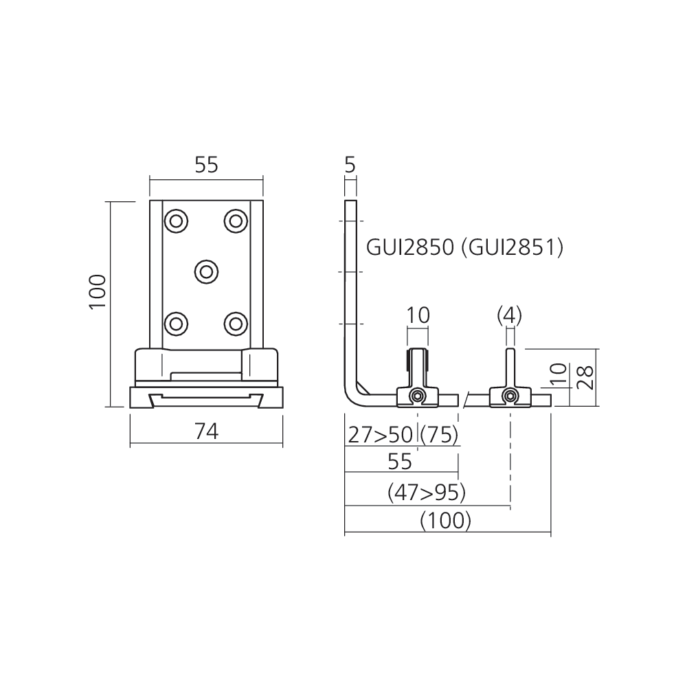 Guide bas pour porte coulissante en bois