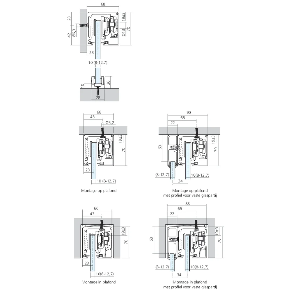 Garniture 1 porte Purolino PLUS 80