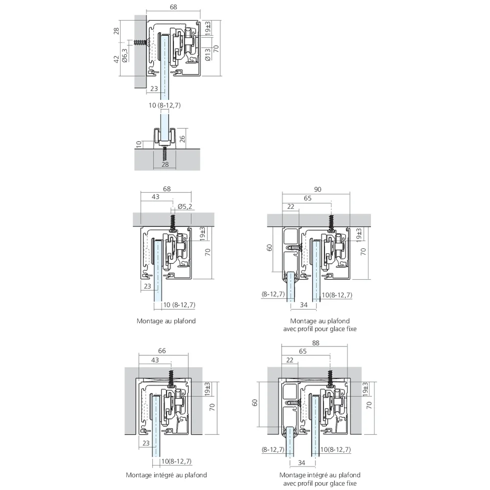 Garniture 1 porte Purolino PLUS 80