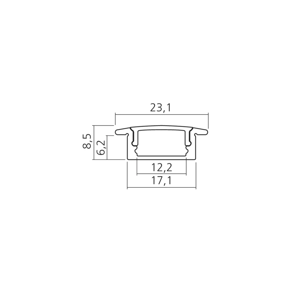 Profil à encastrer 17x8