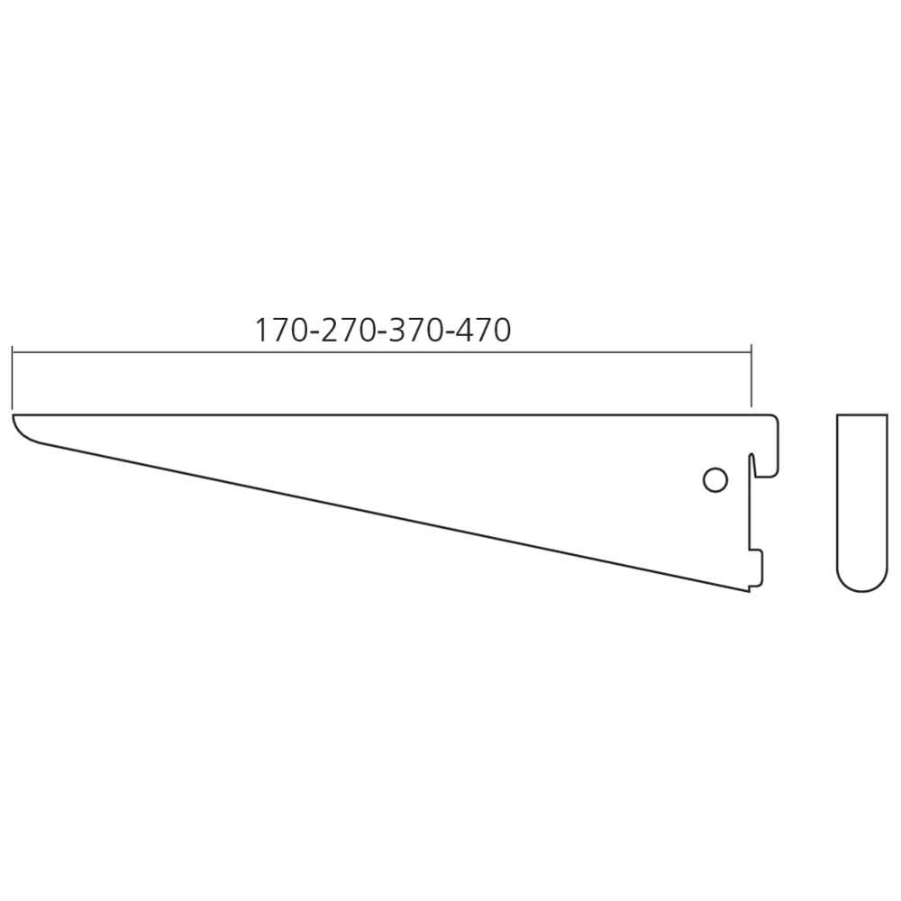 Support pour crémaillère acier double perforation