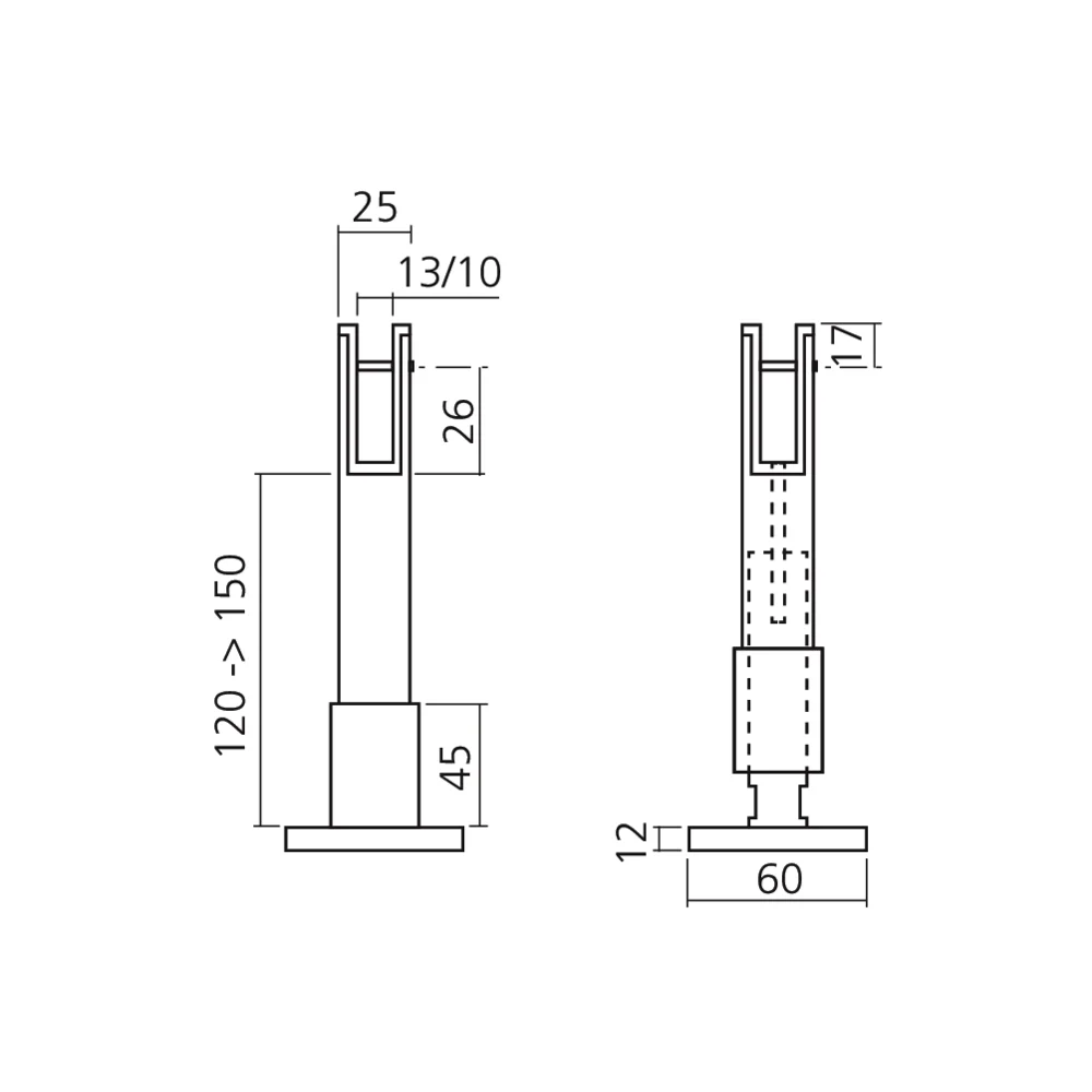 Pied ajustable pour panneau