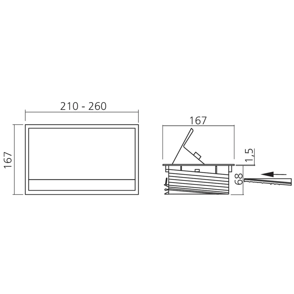 Bloc prises escamotable
