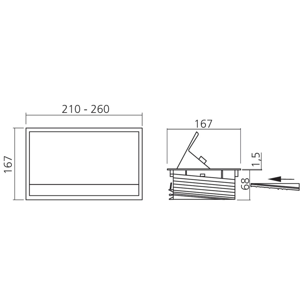 Bloc prises escamotable