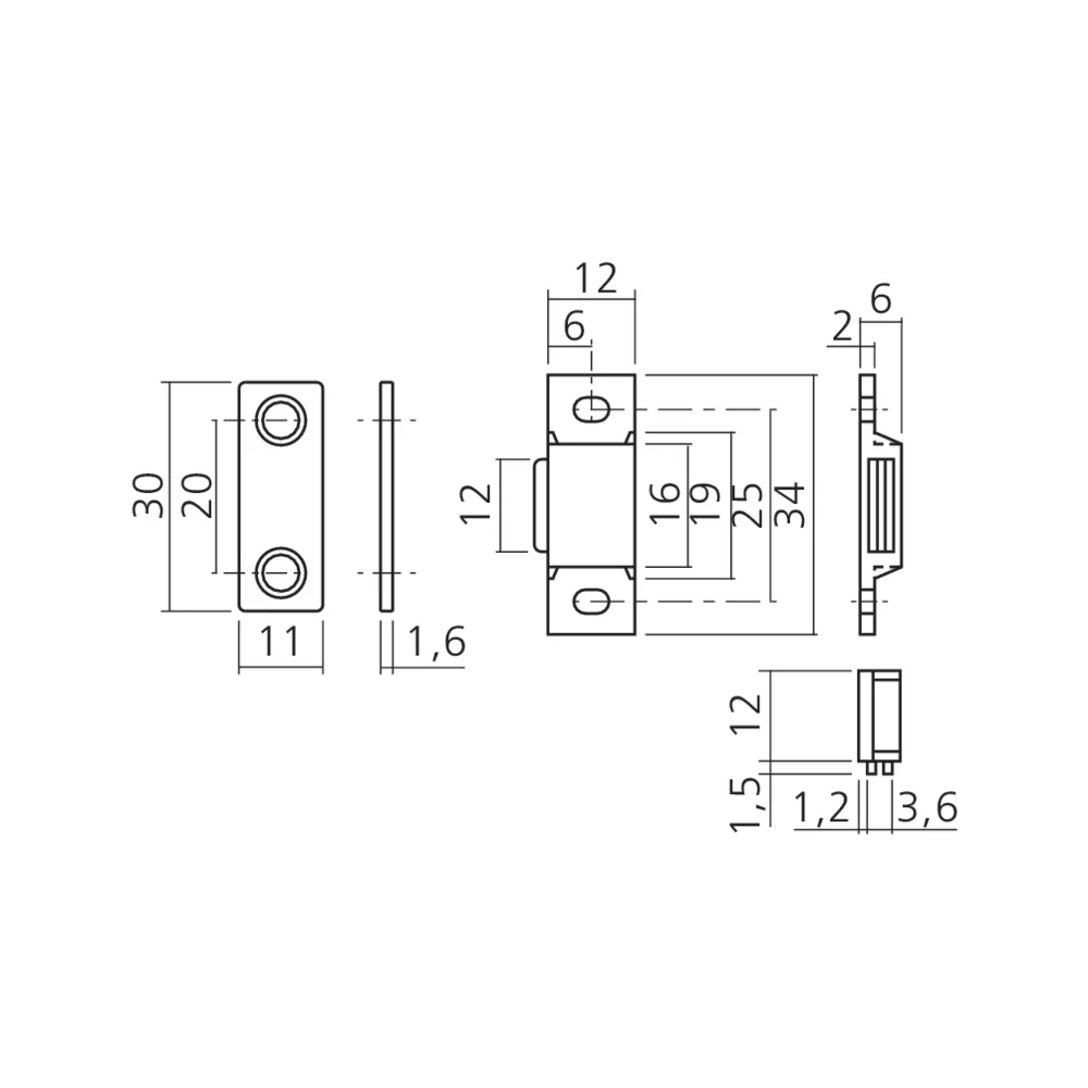 Mini loqueteau magnétique