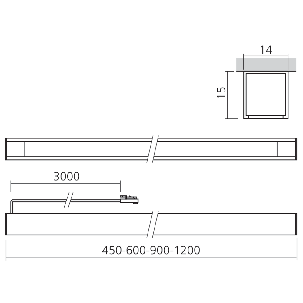 Réglette LED en applique 12 V avec interrupteur