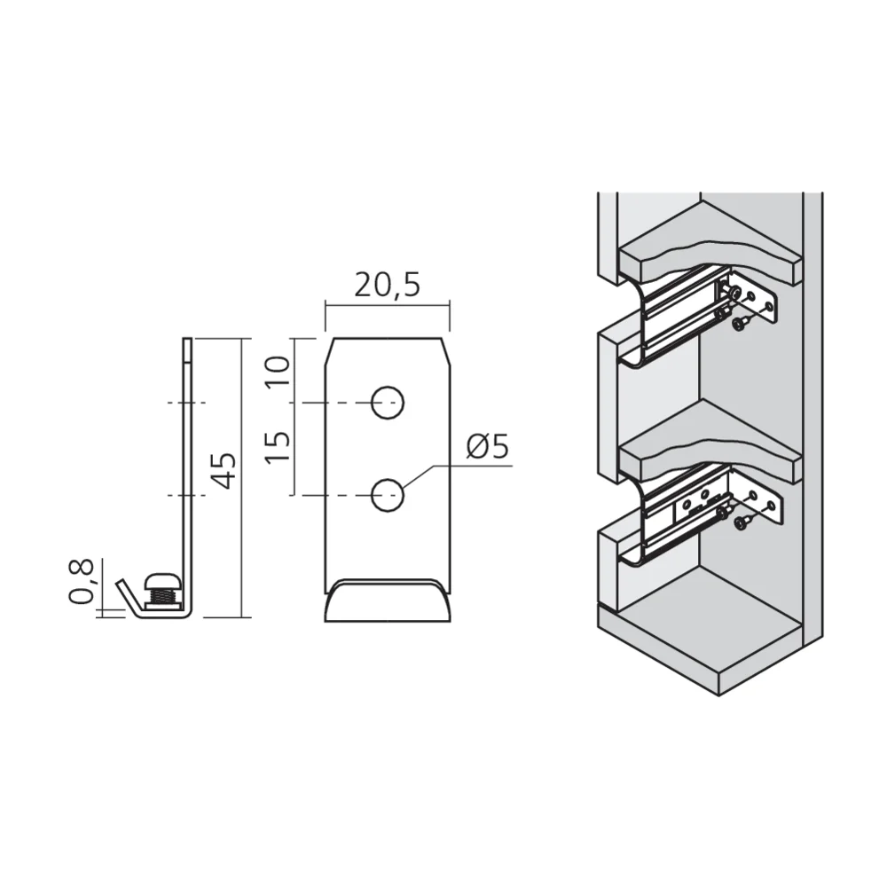Attache profil alu prise de main