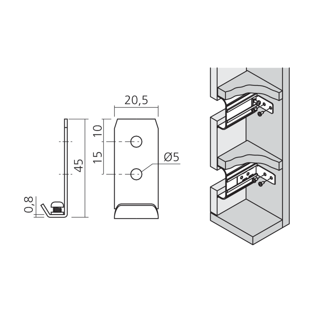 Attache profil alu prise de main