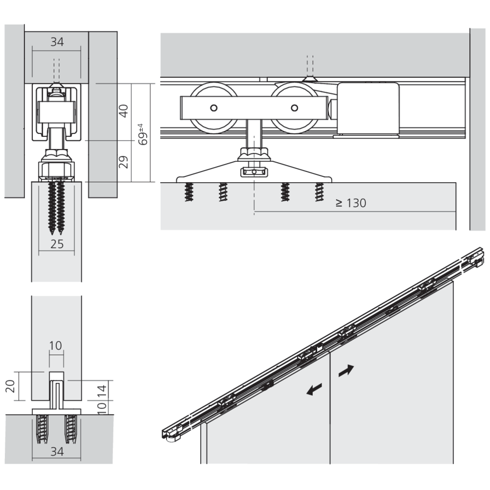 Garniture 2 portes Symmetric 80/Z