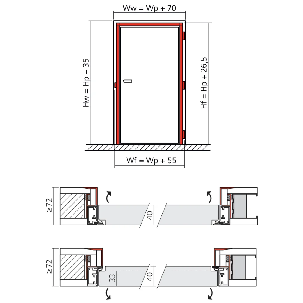Set pour porte sous-tenture X40 universel