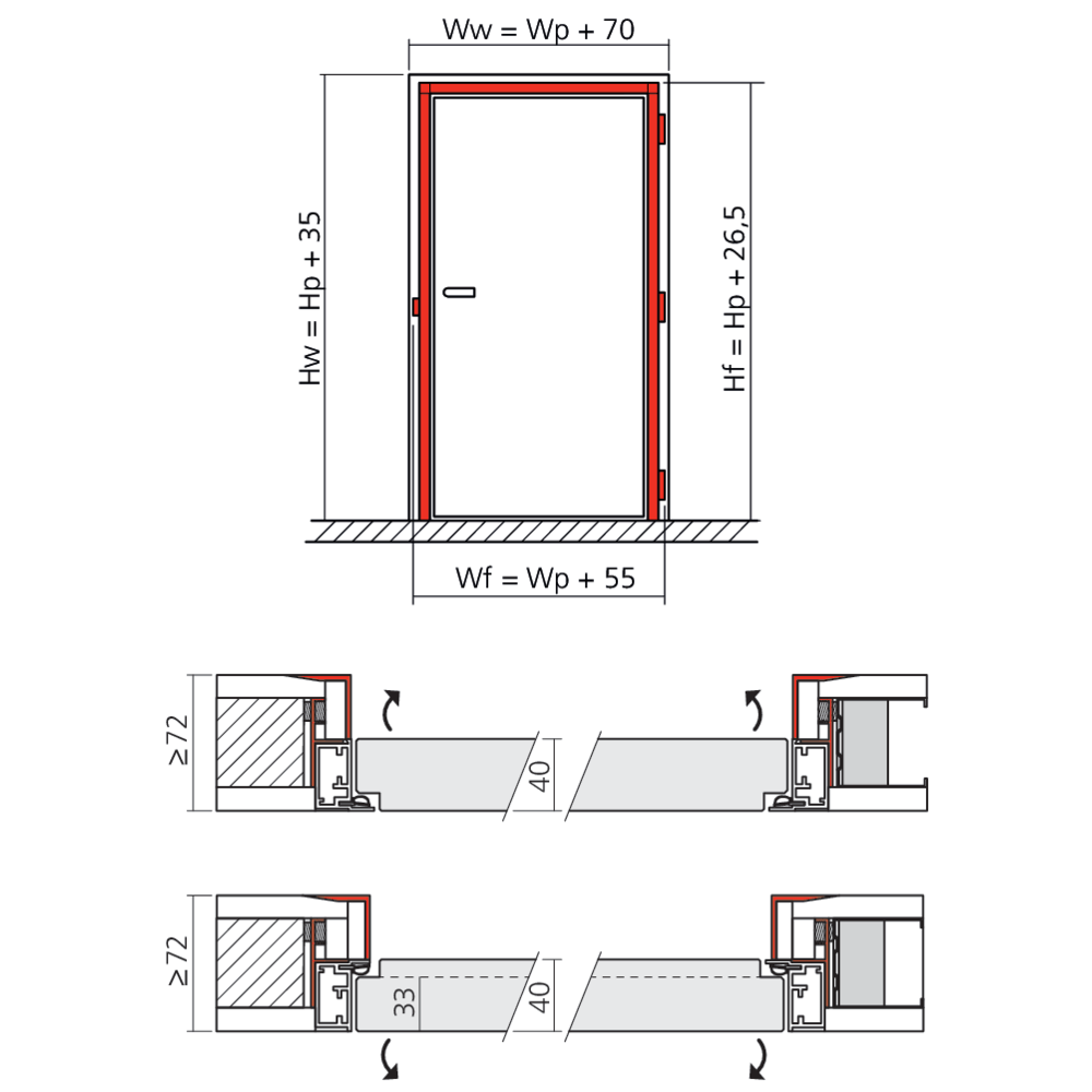 Set pour porte sous-tenture X40 universel